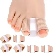 6Pcs Gel Bunion Corrector for Women Big Toe Straightener, Elastic Fabric Toe Separators Bunion Corrector for Women Overlapping Toes, Breathable Hammer Toe Spacers for Men Bunion Foot Pain Relief