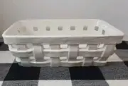 St. Nicholas Square White Open Weave Ceramic Bread Basket