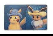 3xPokemon Center x Van Gogh Pikachu & Eevee, Wheatfield W/ crows, Painting Mats