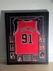 Dennis Rodman Signed Chicago Bulls Jersey Framed Beckett COA