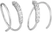 [WOFASHPURET] 1 Pair Spiral Double Hoop Earrings Earrings Fashion Trendy Jewelry Earrings for Girls Earrings for Women Ear Accessory Helix Earring Earings Miss Alloy