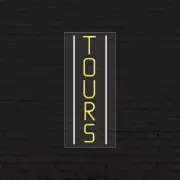 Tours Sign for Business Displays | LED Flex Neon | 13"W x 32"H x 1"D