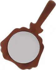 TOVINANNA Makeup Compact Mirror Sandalwood Handle Hand Mirror for Beauty Salons Precision Eyebrow Embroidery