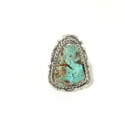 New Kingman Turquoise Native American Ring, By Betty Lee