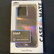 Case-Mate Soap Bubble Clear Case for iPhone 12 Pro Max 10Ft Drop Protection