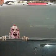 ZOMBIE UNDEAD SCARY MAN VINYL PEEKER DECAL STICKER FOR CAR WINDOW