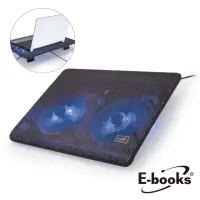 在飛比找momo購物網優惠-【E-books】C5 超輕薄雙風扇筆電散熱座