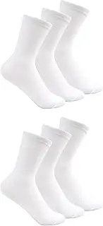 [SOCKSVILLE] Kids 6 Pairs Cotton Rich Socks Unisex | Black, White, Grey | School, Everyday, Casual, PE, Home, Winter, Lightweight, Breathable, Calf Length, Super Soft | 6-8.5, 9-12, 12.5-3.5, 4-6, 1-14 Years