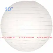 48 White 10" Paper Chinese Lantern Lamp Shade Wedding Party Decoration Supplies