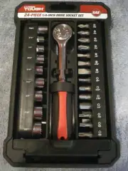 BRAND NEW HYPER TOUGH 24-PIECE 1/4-INCH DRIVE SOCKET SET