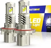 AUTOONE H13 9008 LED Light Bulbs, 600% Super Bright 1:1 Halogen Size, 10-Year Extended Lifespan, 6500K White Fog Bulbs with Cooling Fan, Plug and Play, Pack of 2