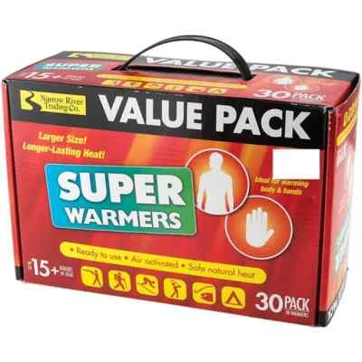 HOT HANDS HAND WARMERS SUPER WARMERS VALUE PACK 30 COUNT UP TO 15 HOURS OF HEAT