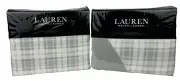 Ralph Lauren KING Lauren Flannel Sheet Duvet Set COMBO Grey White Ulster Plaid