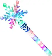 ArtCreativity Light Up Christmas Snowflake Wand for Kids, Magic Wand with 4 Flashing Modes and Multiple LED Colors, Frozen Party Favors Holiday Stocking Stuffer, Light Up Toys, for Kids