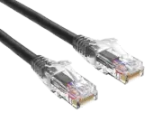 10ft Cat6 Ethernet Patch Cable with Clear Boot, UTP, Pure Bare Copper, Black