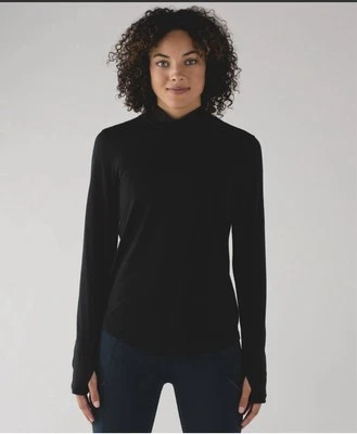 Lululemon NWT Womens Size 10 No Chill Mock Neck Long Sleeve Black Top