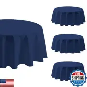 Comfonew 4 Pack Navy Round Tablecloth - 52 Inch Fabric Table Cloth, Waterproo