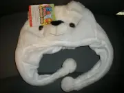 NEW Plush Animal Hats #119333 Polar Bear White with White Ears