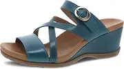 [Dansko] Ana Wedge Sandal for Women – Cushioned, Contoured Footbed for All-Day Comfort and Support – Adjustable Hook & Loop Strap with Buckle Detail – Lightweight Rubber Outsole