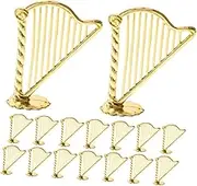Kisangel Elegant Mini Harp Ornaments 30 Pieces Christmas Tree Decor Harp Music Instrument Ornaments for Holiday
