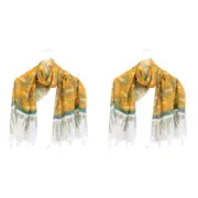 2x LVD Scarf/Sarong Women's Beach Shawl Cover Up 90x180cm Polyester Block Print