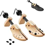 [Generic] Pair of Wooden Shoe Stretcher, Adjustable Shoe Trees for Men and Women Wood Shoe Shaper Expander Stretch Length & Width