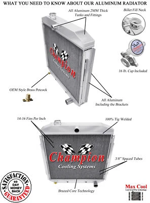 3 Row SubZero Champion Radiator for 1953 - 1956 Ford Truck Chevy Configuration (for: Ford)