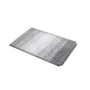 24 In. X 16 In. Light Grey Stripe Microfiber Rectangular Contour Bath Rugs