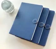 Pack of 2 Navy Leather Journal Leather Writing Notebook Hardcover w Clasp