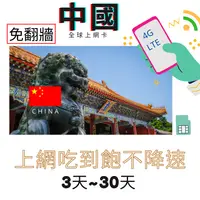 在飛比找樂天市場購物網優惠-中國網卡 中國聯通 上網卡 3~30天 中國上網卡 中國上網