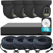 Smart 5MP PoE 4ch Security Camera System for Home NVR Surveillance 1TB HDD
