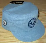 TRUE RELIGION HORSESHOE WOMEN'S DENIM CADET MILITARY CAP ADJUSTABLE HAT