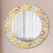 Printed Frame Wall Mirror with Glass Frame Ready to Hang Home Decor Abstract