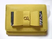 Cynthia Rowley Cute Yellow Mustard Ribon Folding Wallet Cynthiarowley Cowhide Le