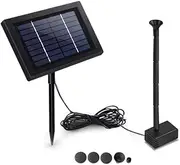 Gardeon Solar Water Fountain, 4ft Bird Bath Feature Pond Pump Outdoor Features Fountains Garden Pool Patio Decoration, Powered DC Brushless Submersible Kit Black