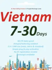 Vietnam Travel - 7 to 30 days Vietell Data Sim card Plug n Play 1GB/Day