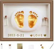 Baby Footprint Maker Kit | Baby Hands and Feet Kit | Baby Photo Frame Handprints and Paw Making Kit | Fetal Hair Collection Bottle, Safe Paint for Baby Shower, , Dad, Baby Keepsake