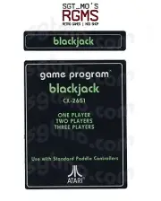 Atari 2600 Replacement Text Style Label - Blackjack [Green]