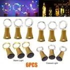 6PCS Bottle TOP String Lights 20 White Warm Fairy Wine Cork Shaped Stopper LED