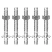 5Pcs 3/8" x 3-3/4" Wedge Anchors Good for Cement and Concrete Wall Silver