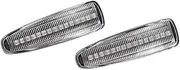 2 Pieces Amber Dynamic Fender Side Marker Turn Signal Lights Yellow 8351A001 For Mistubish Lancer EVO X Smoke Light(Dynamic Crystal)