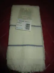NWT BLANK Charles Craft 14-Count ECRU/BLUE Insert FINGERTIP TOWEL