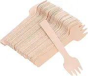 Zerodeko 100Pcs Wooden Forks Natural Birch Utensils for Appetizers Fruits Desserts Lightweight Snack Forks for Restaurants Parties Cafes and Home Use