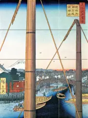 Ceramic Mural Backsplash Bath Japanese Art Tile #137