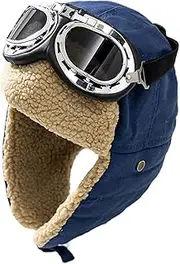[Generic] Cotton Trapper Hat,Pilot Caps with Ear Flaps for Cold Protection - Russian Style Ear Protection Hats for Outdoor Riding Men Women Cold Weather