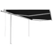 Retractable Awning With Remote Control Freestanding Patio Outdoor Canopy 4x3m