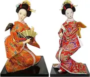 2pcs Japanese Kimono Doll Geisha Figure Ornaments Gift Art Craft Collection/Gift, Home Decorations Geisha Dolls in Beautiful Kimono,#07,12"/4034 (Color : #07, Size : 12")