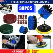 30PCS Drill Brush Power Scrubber Attachment Set Tub Cleaning Grout Carpet AUS