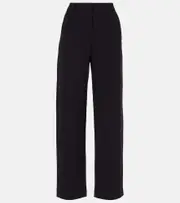 ['S Max Mara] 'S Max Mara Grana cotton-blend wide-leg pants UK 6 black