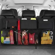 Super Capacity Car Trunk Organizer with 7 Pockets and Magic Stick - Black